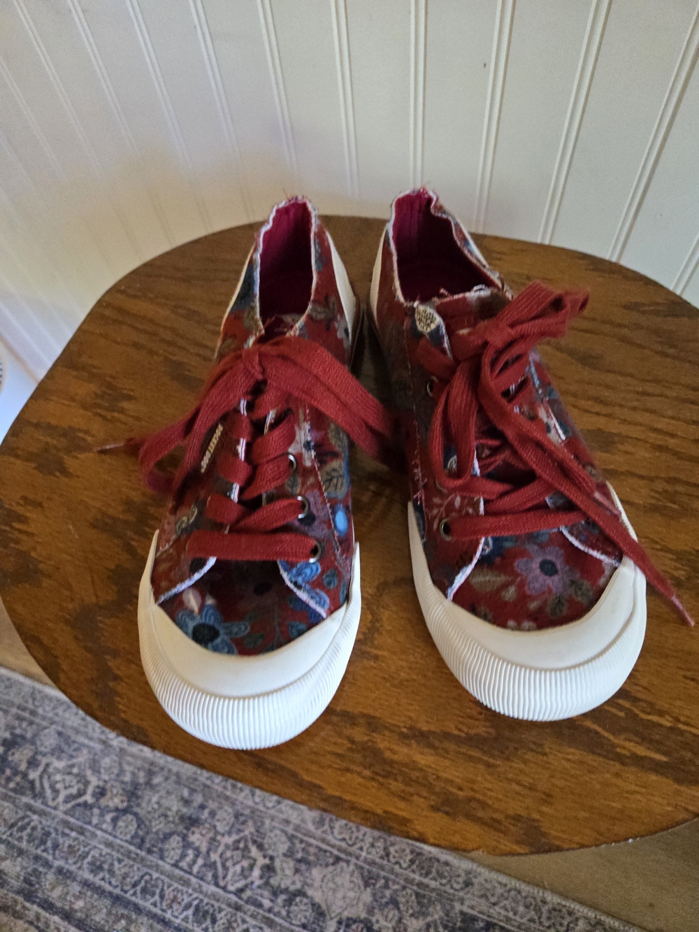 Rocket Dog Women's Floral Low-Top Canvas Sneakers in Deep Red - Picture 9 of 9